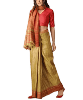 Tussar ghicha silk saree silkzon.in